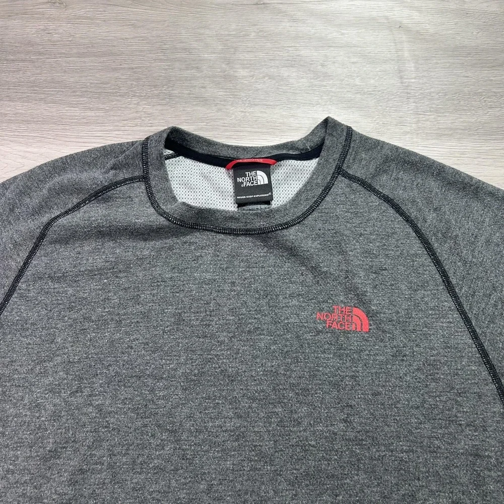 North Face Shirt Mens XL Gray Long‎ Sleeve Crewneck Performance Outdoor Top